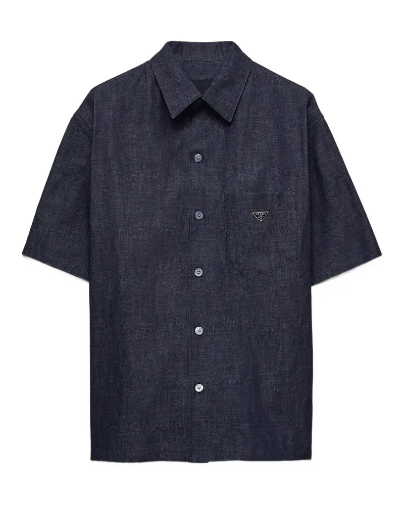 Prada Kurzärmeliges Chambray-Hemd - Blau Blau