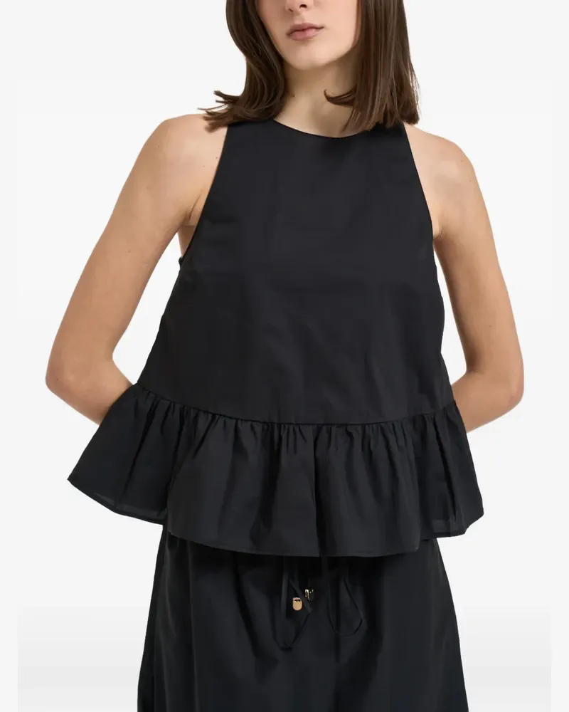 Liu Jo ruffled peplum top - Schwarz Schwarz