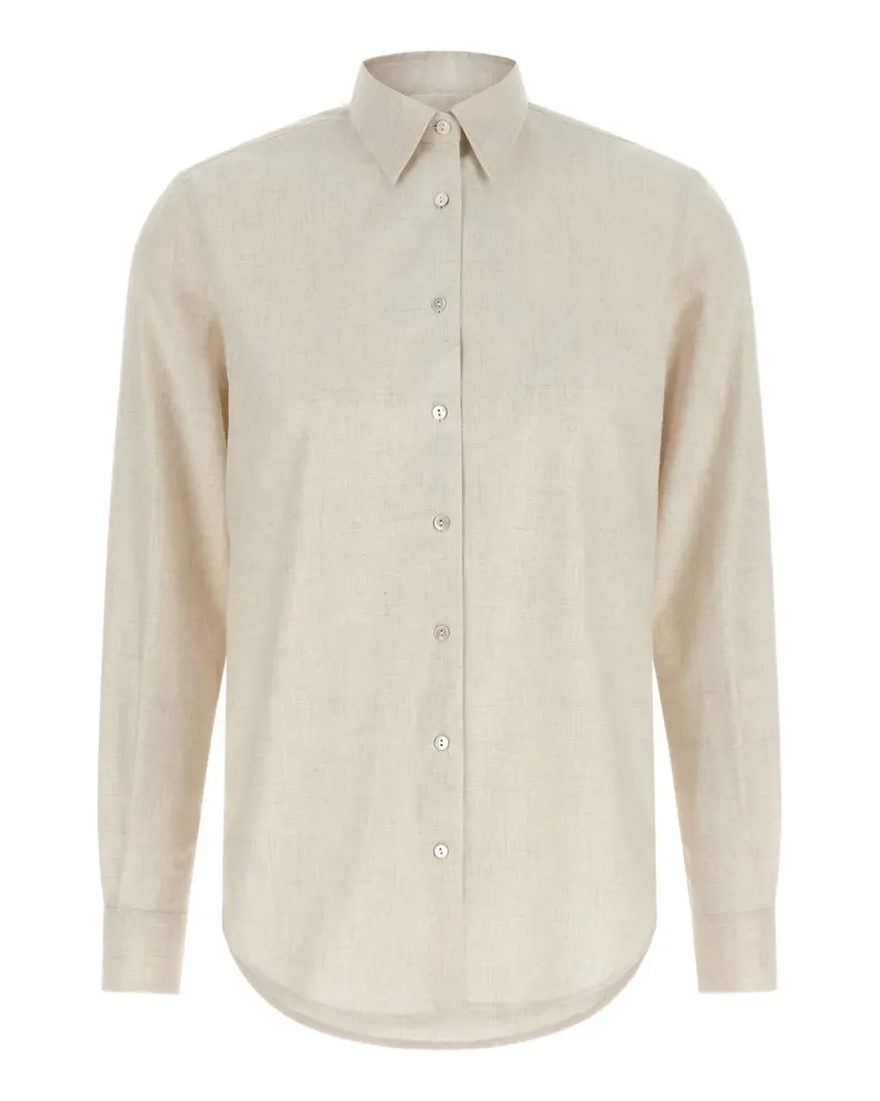 XACUS Meliertes Flanellhemd - Nude Nude