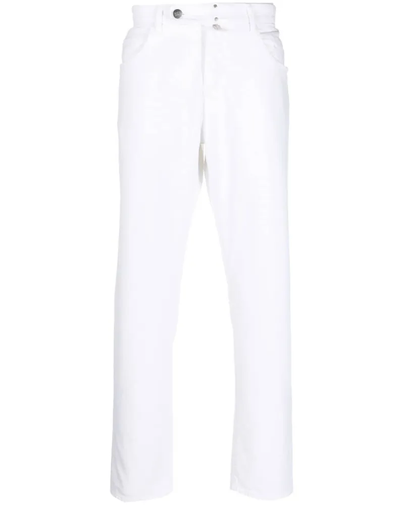 Incotex Hose mit versetztem Knopfverschluss - Weiß Weiß