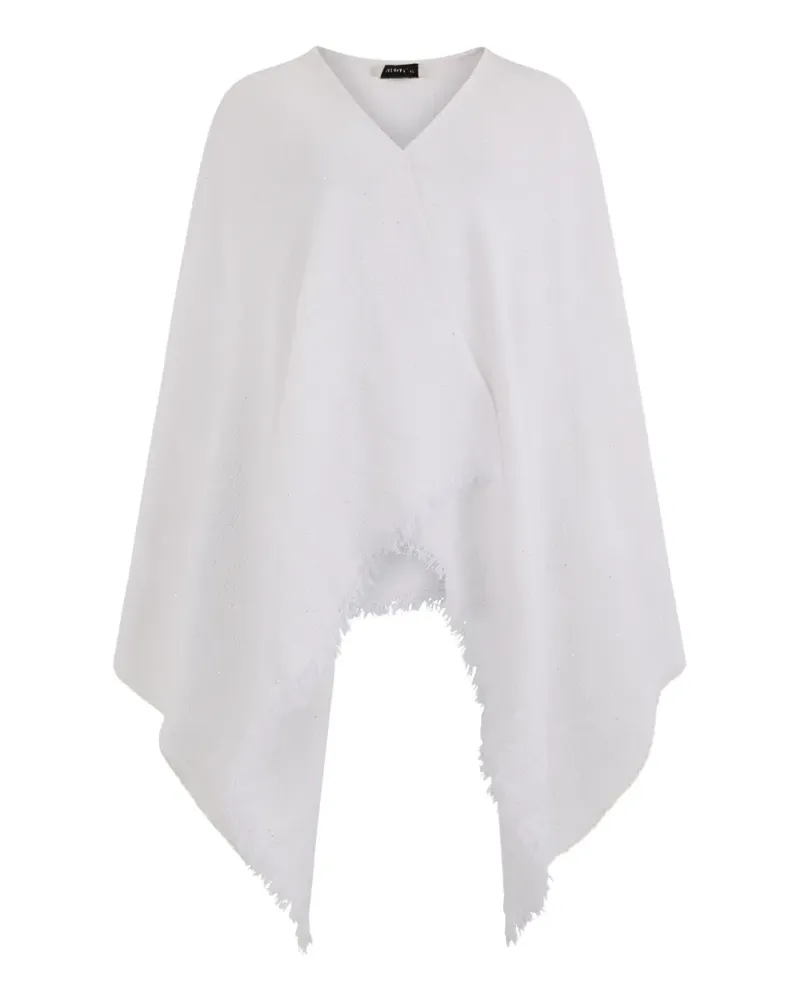 Fabiana Filippi V-neck fringed poncho - Weiß Weiß