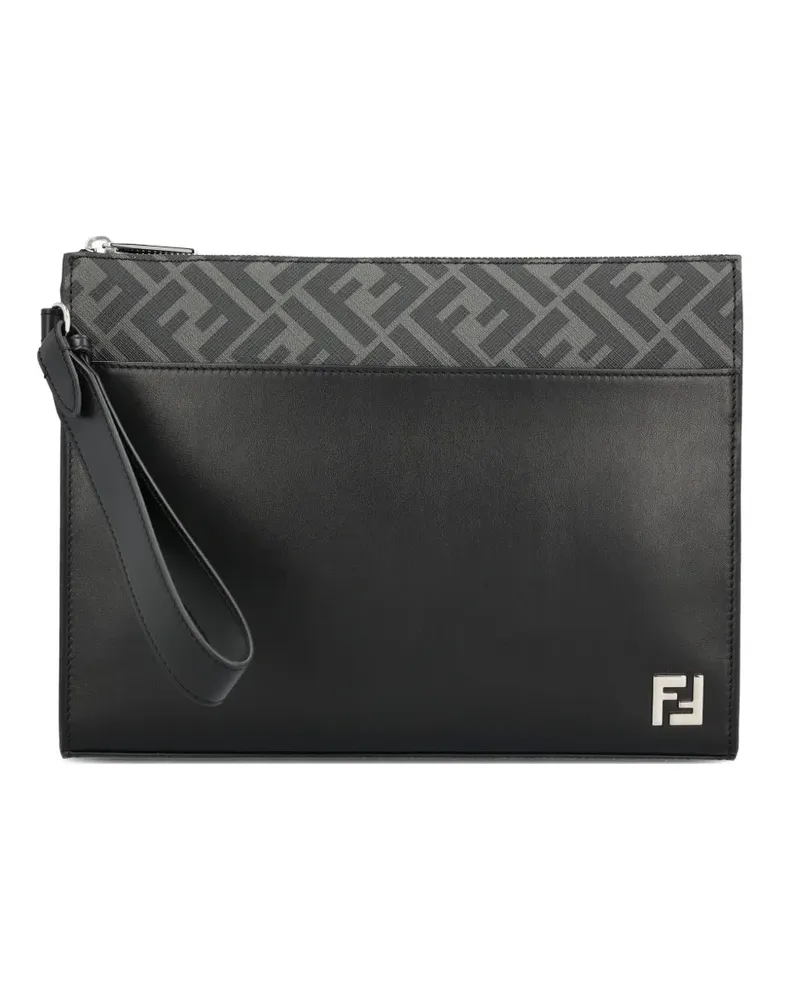 Fendi Clutch mit FF - Schwarz Schwarz