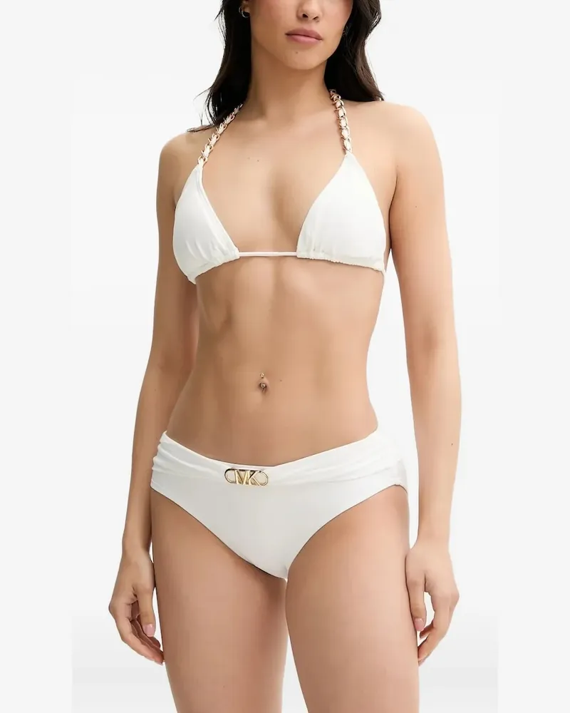 Michael Kors Triangel-Bikini mit Kettenriemen - Weiß Weiß