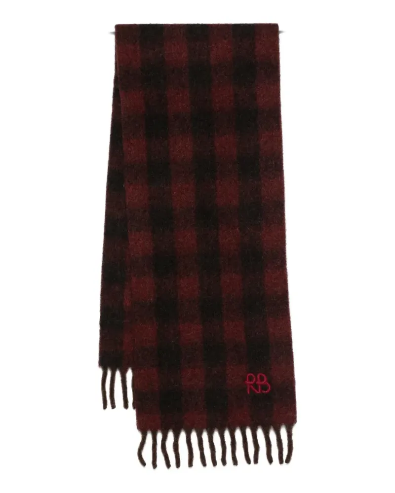 RUSLAN BAGINSKIY check-print scarf - Schwarz Schwarz