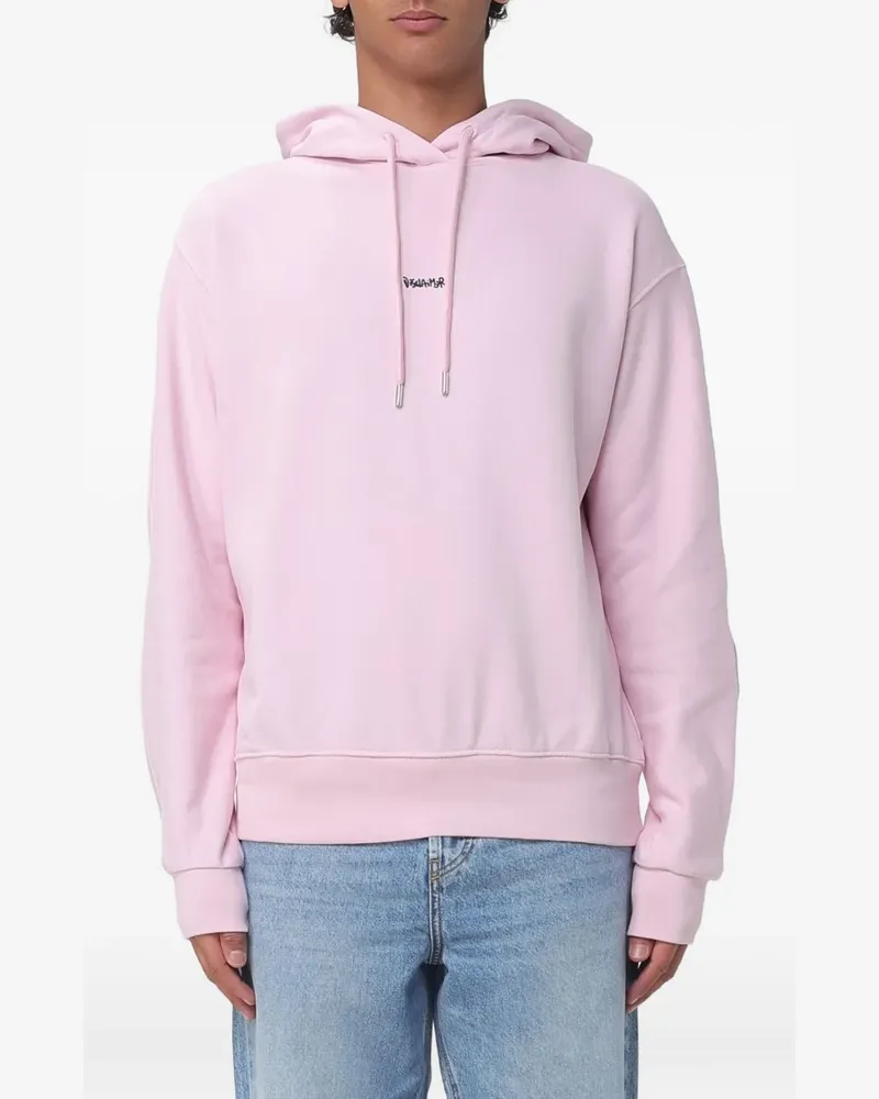 DISCLAIMER graffiti-print cotton hoodie - Rosa Rosa