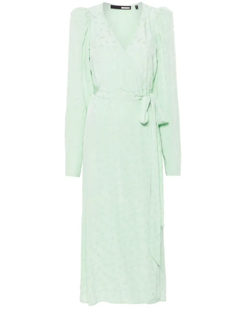 ROTATE Birger Christensen Midikleid aus Jacquard - Grün Grün