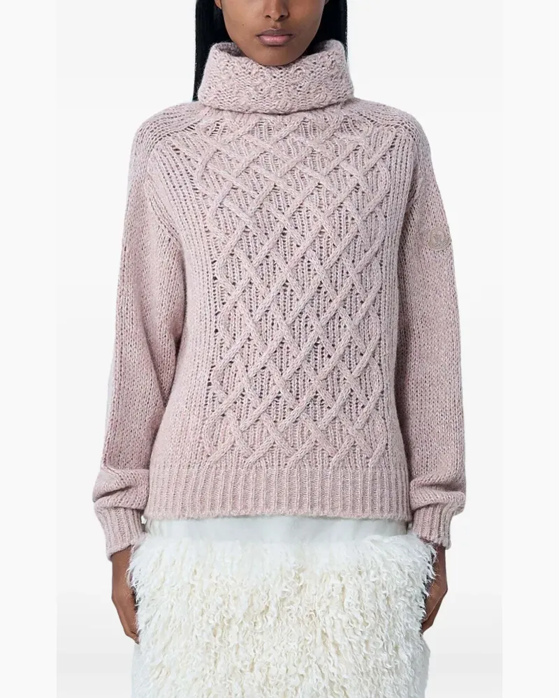 Moncler Pullover mit Zopfmuster - Rosa Rosa