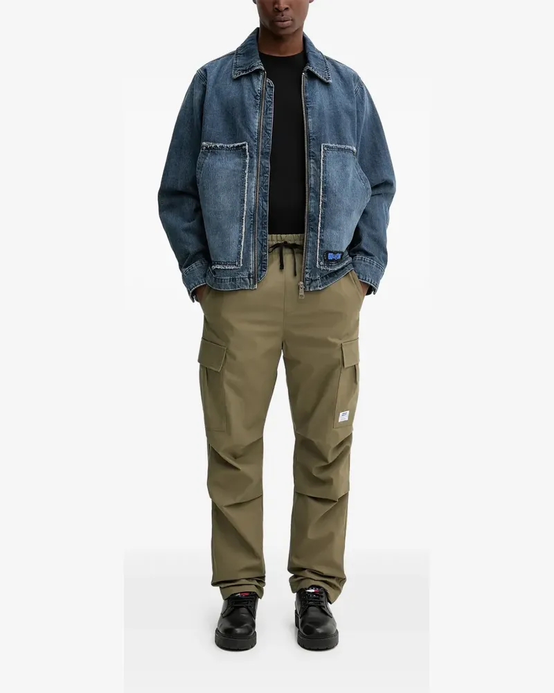 HUGO BOSS zip frayed jacket - Blau Blau