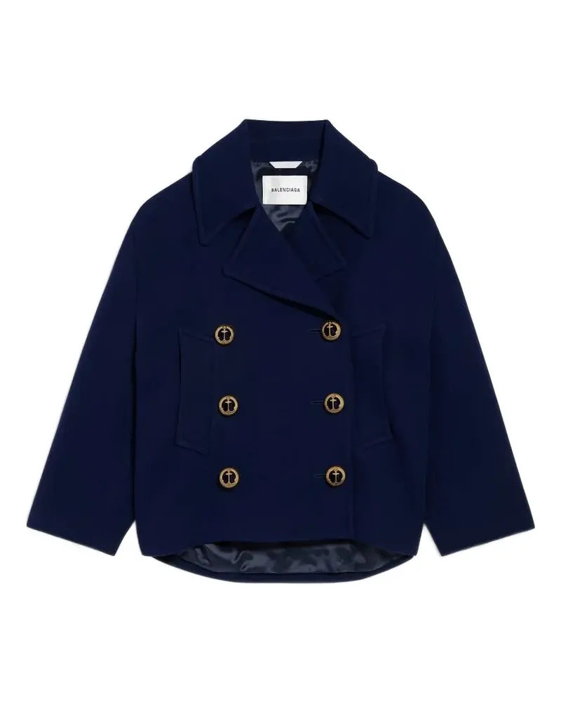 Balenciaga Doppelreihige Cabanjacke - Blau Blau