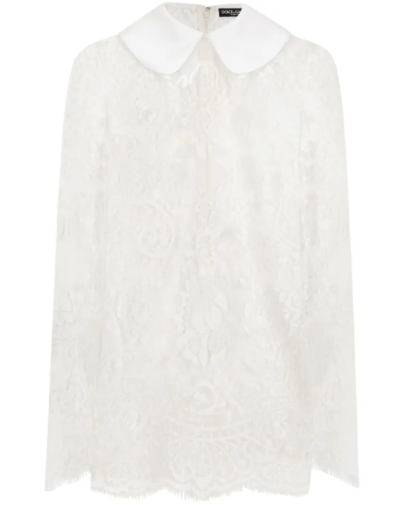 Dolce & Gabbana Kleid mit Bubikragen - Weiß Weiß