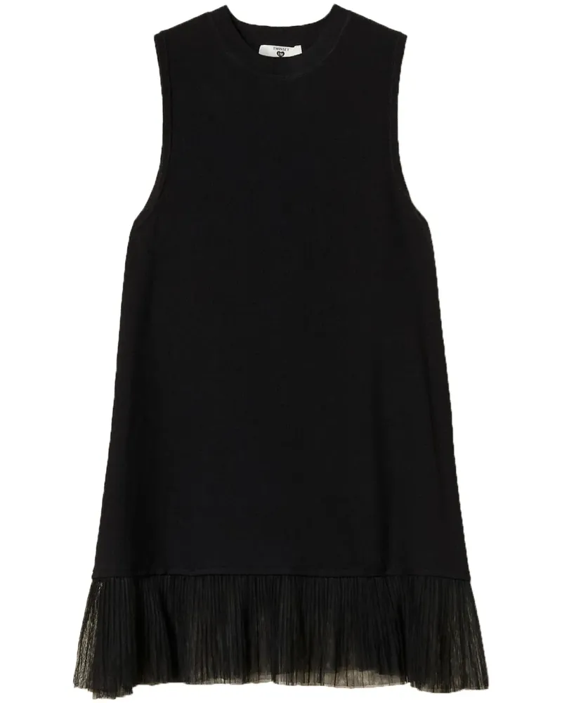 Twin-Set Top mit Rüschen - Schwarz Schwarz