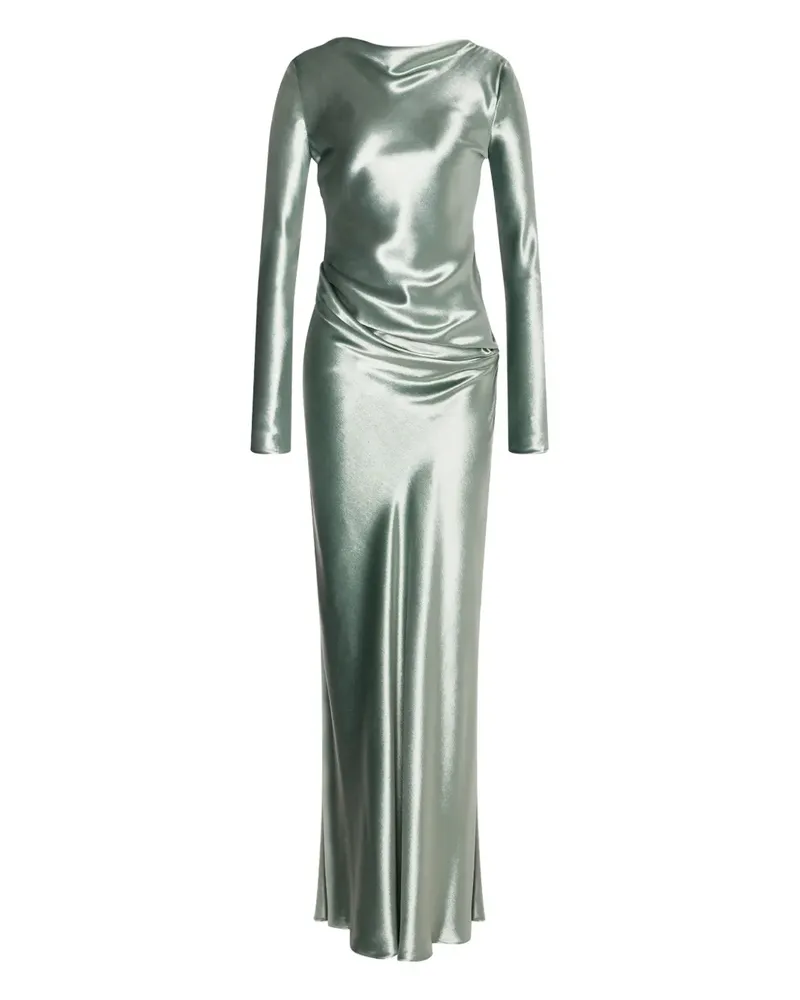 Alberta Ferretti Satin-Maxikleid - Grün Grün