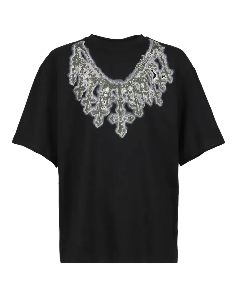 WE 11 DONE T-Shirt mit Halsketten-Print - Schwarz Schwarz