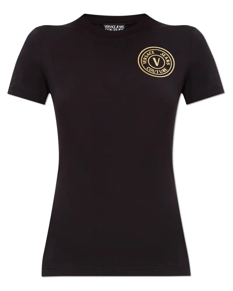 Versace Jeans V-Emblem T-Shirt - Schwarz Schwarz