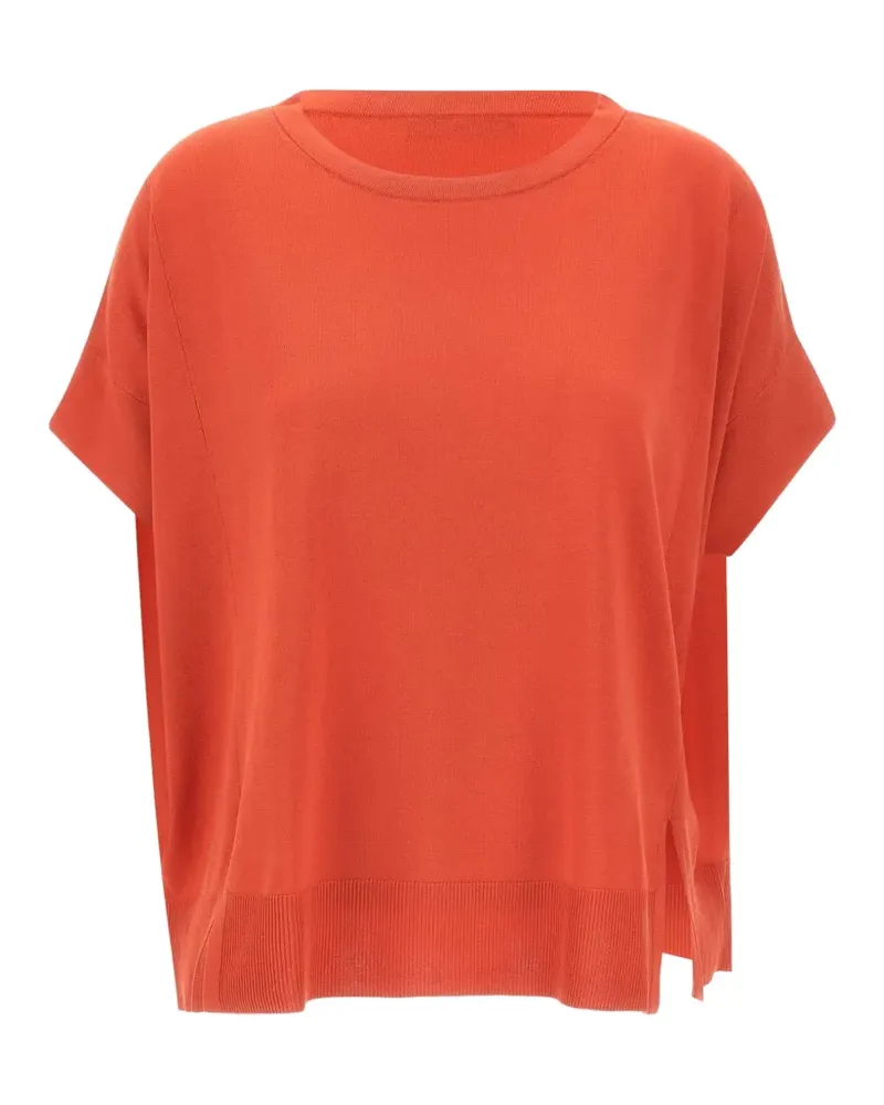 Elena Mirò Gerippter Pullover mit Schlitzen - Orange Orange