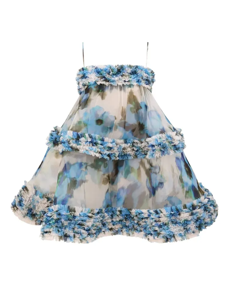 Zimmermann Alchemy floral-print ruffled mini dress - Weiß Weiß