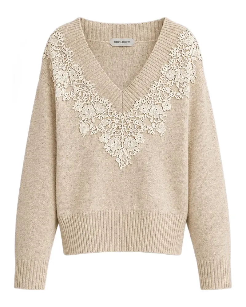 Alberta Ferretti Pullover mit V-Ausschnitt - Nude Nude