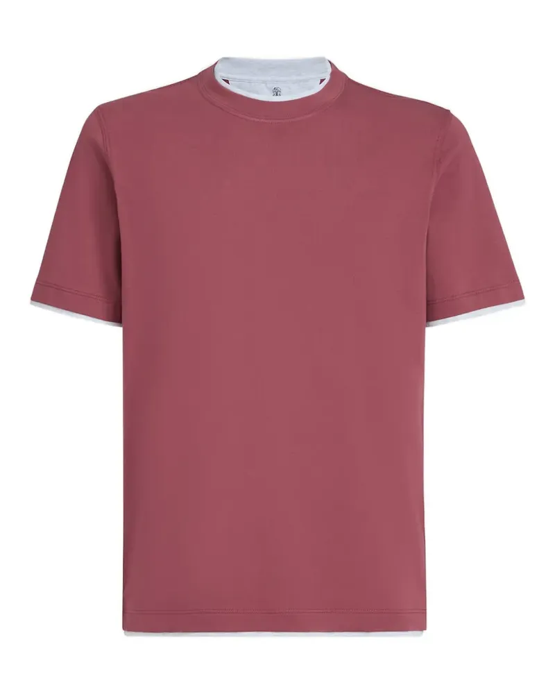 Brunello Cucinelli T-Shirt im Layering-Look - Rot Rot
