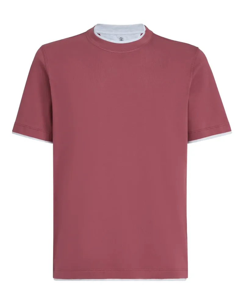 Brunello Cucinelli T-Shirt im Layering-Look - Rot Rot