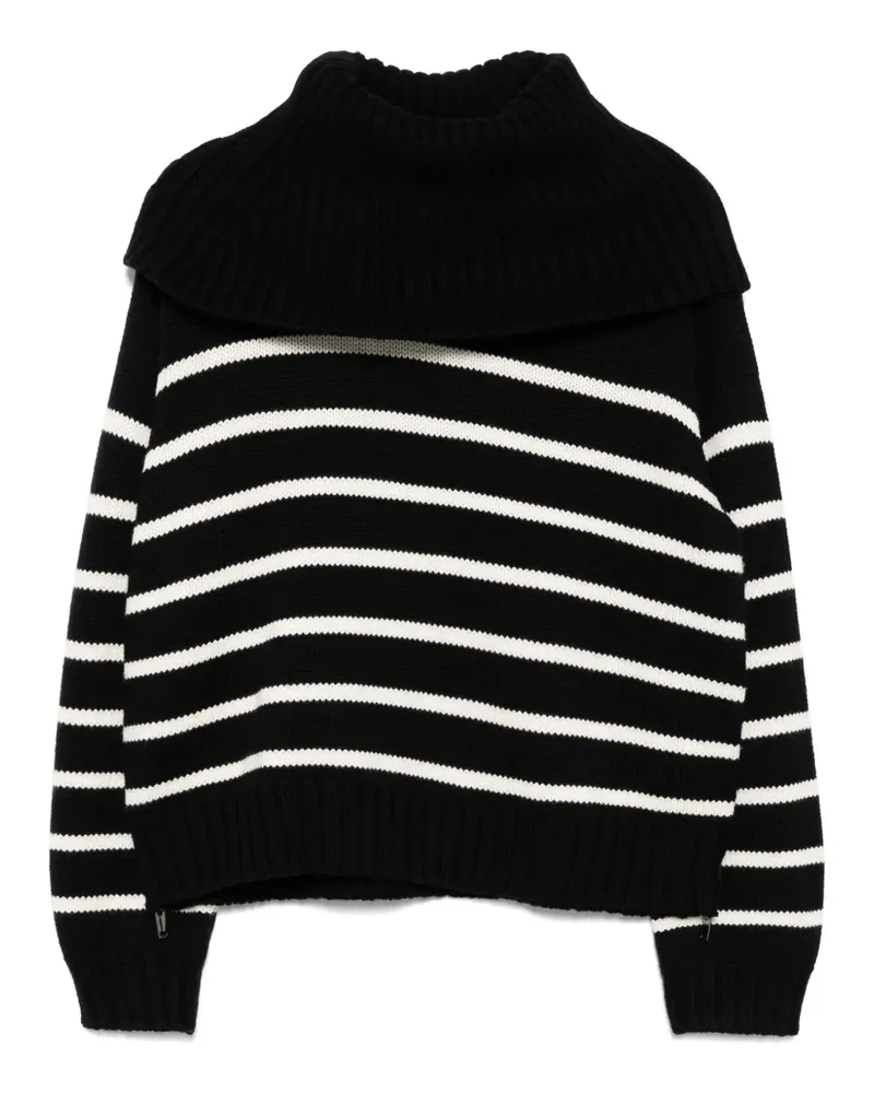 Monse Gestreifter Rollkragenpullover - Blau Blau