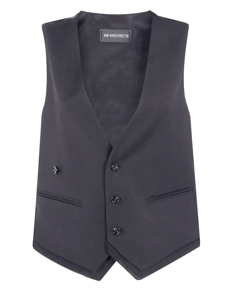 Ann Demeulemeester Einreihige Weste - Schwarz Schwarz