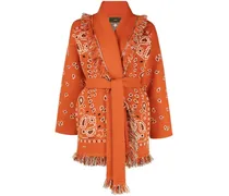 Cardigan mit Gürtel - Orange