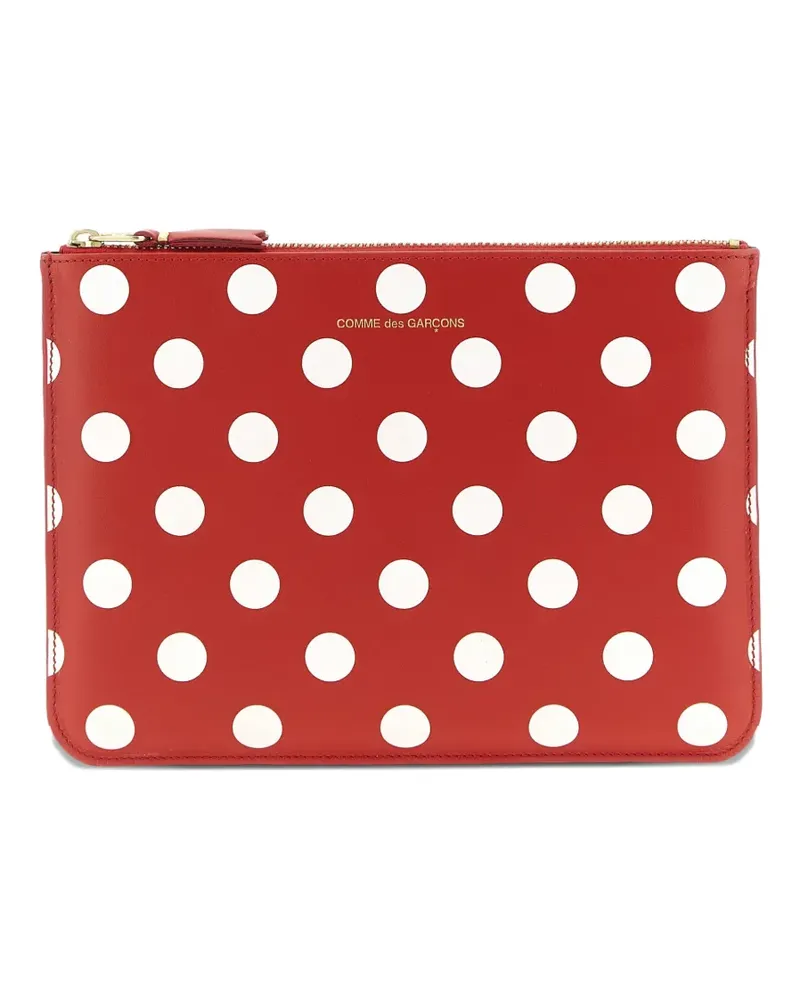 Comme des Garçons polka dot-print leather wallet - Rot Rot
