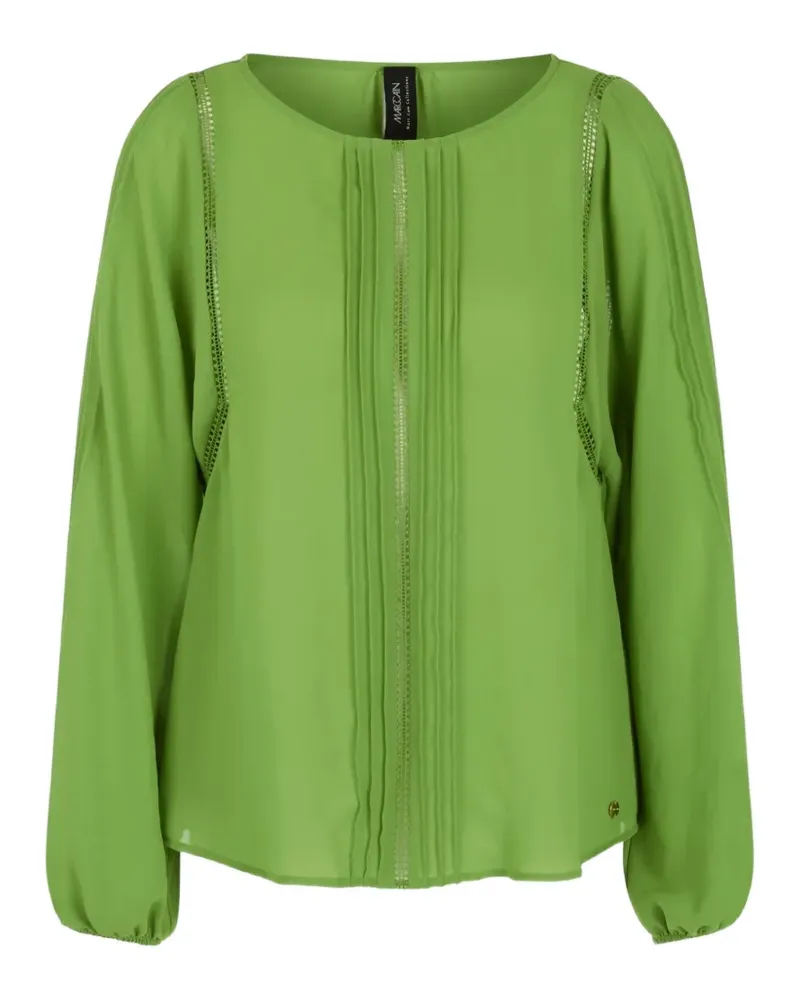 Marc Cain pintucks-detail long-sleeve blouse - Grün Grün