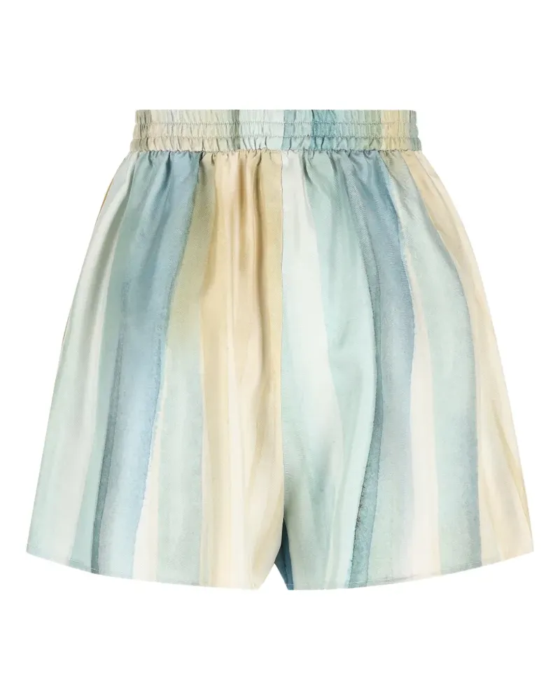 Loro Piana elastic-waistband striped silk shorts - Blau Blau