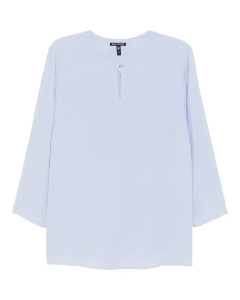 Eileen Fisher Seiden-Tunika aus Georgette-Krepp - Blau Blau