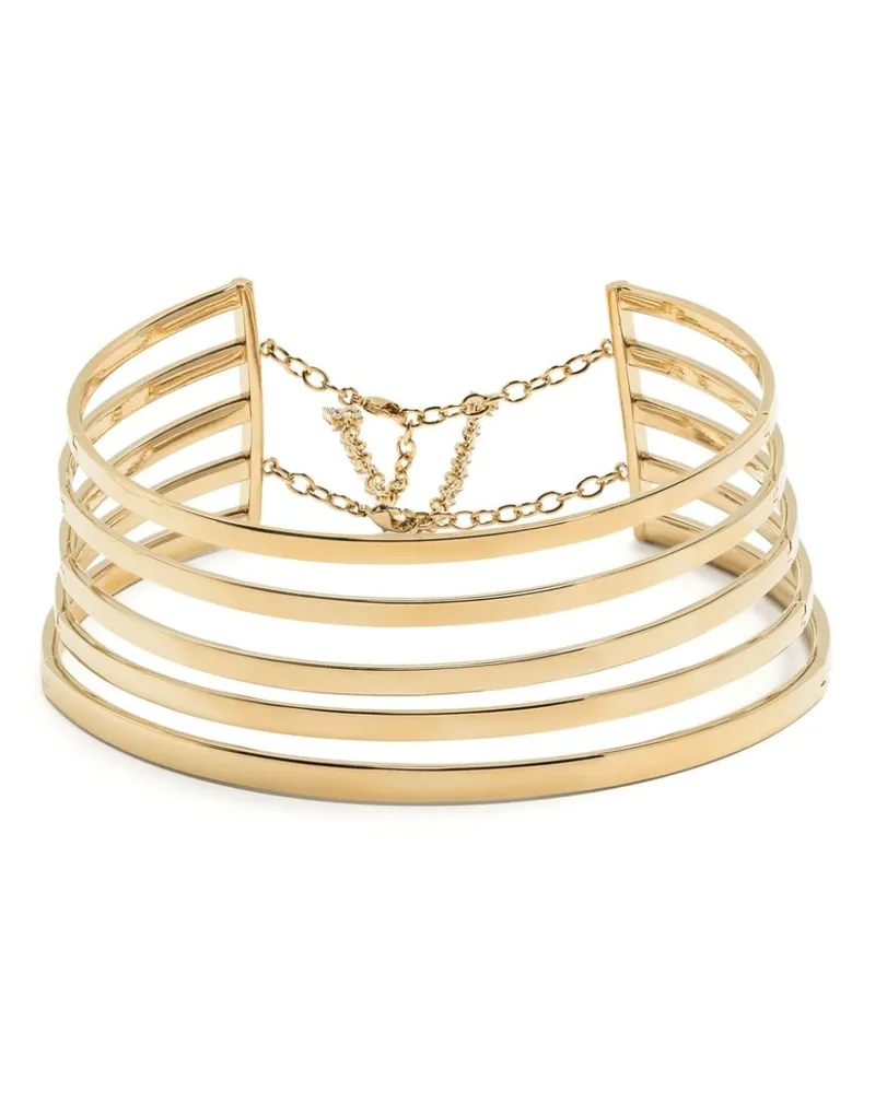 Amina Muaddi Angelica Choker - Gold Gold