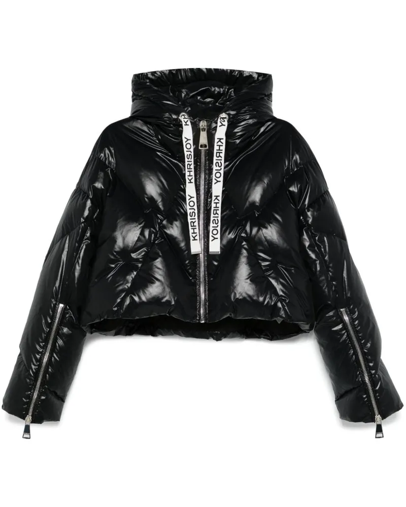 KHRISJOY Glänzende Khris Cropped-Jacke - Schwarz Schwarz