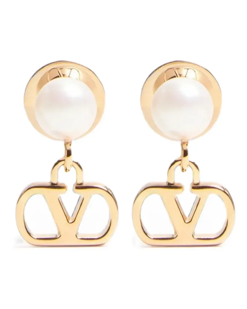 Valentino Garavani VLogo Signature resin-pearl earrings - Gold Gold