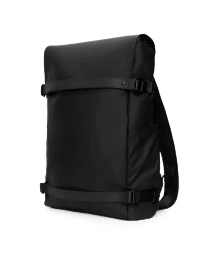 RAINS OTG Rucksack mit Schnallenverschluss - Schwarz Schwarz