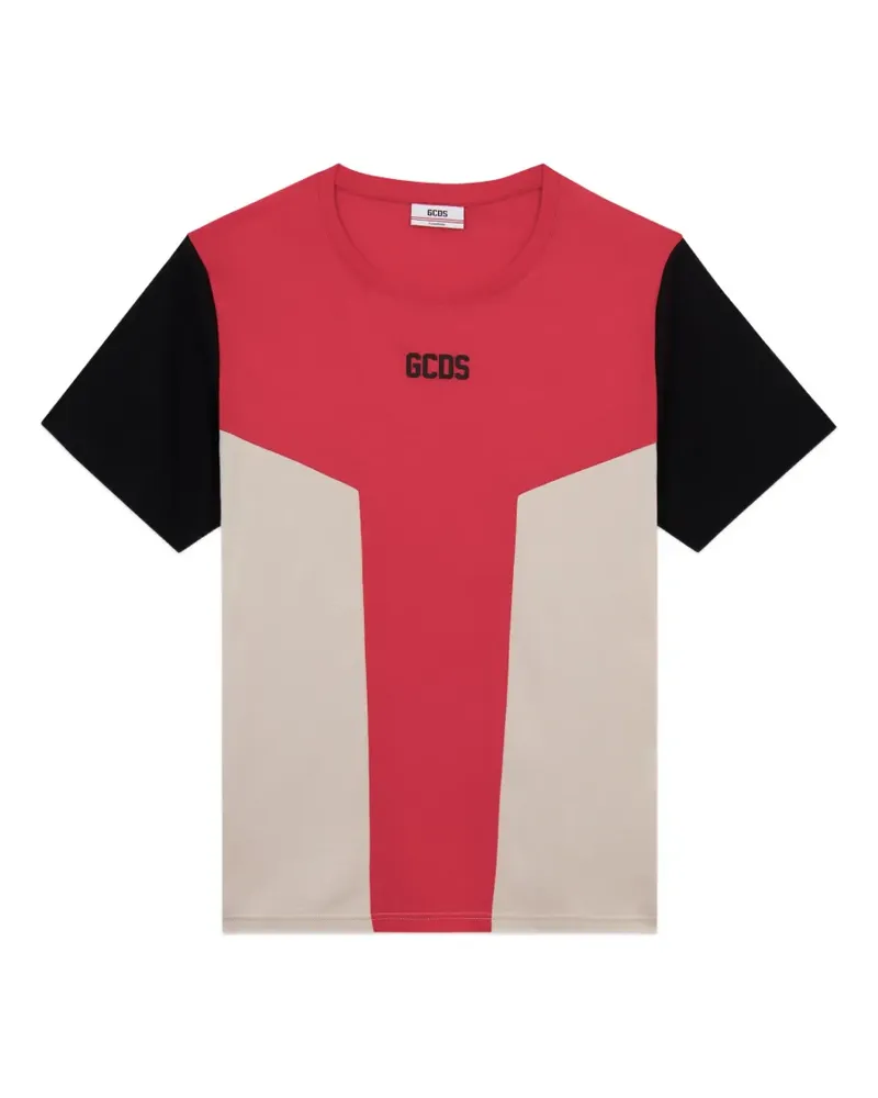GCDS T-Shirt in Colour-Block-Optik - Rot Rot