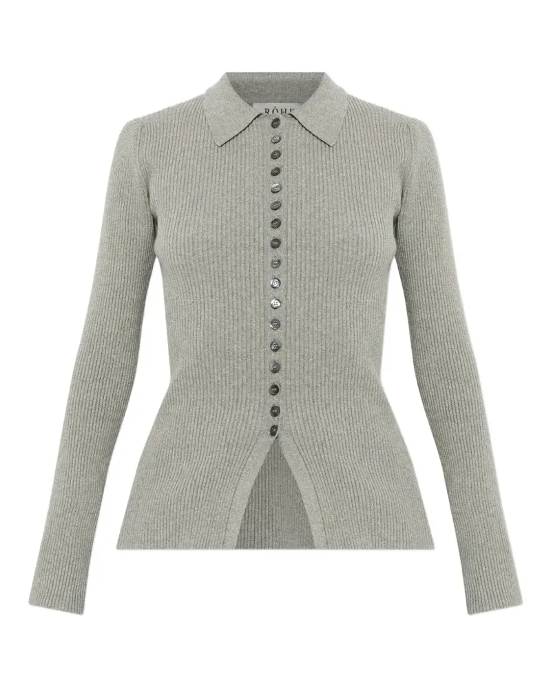 Róhe ribbed cardigan - Grau Grau