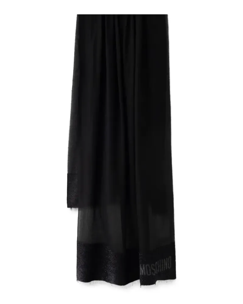 Moschino Schal mit Intarsien-Logo - Schwarz Schwarz