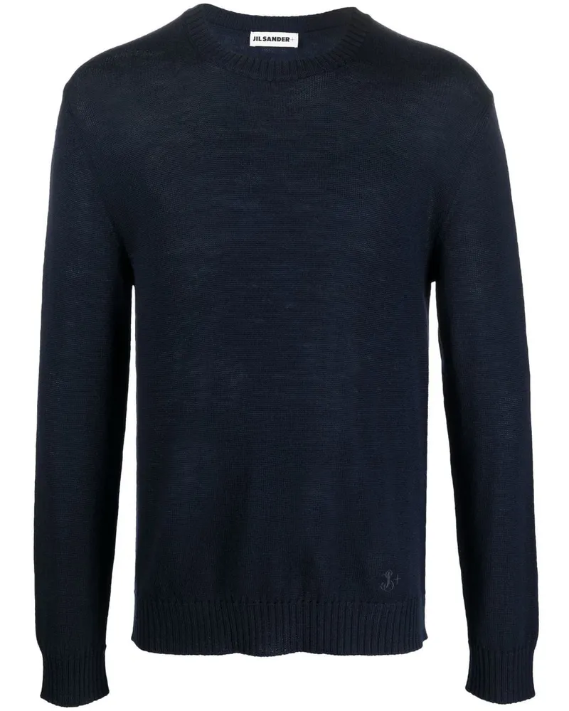 Jil Sander Pullover mit Logo-Stickerei - Blau Blau
