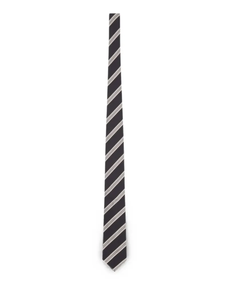 LARDINI striped silk tie - Schwarz Schwarz