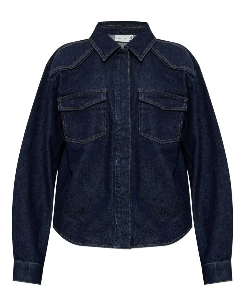 Gestuz Jeanshemd mit doppelter Tasche - Blau Blau