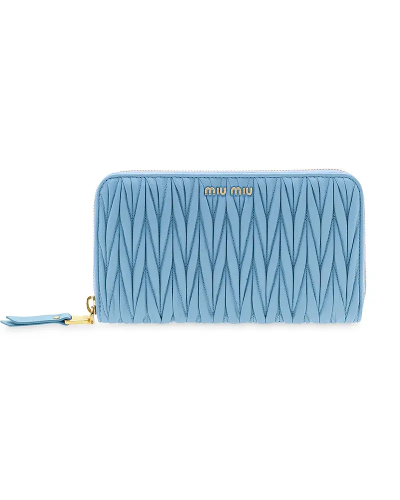 Miu Miu Gewebtes Portemonnaie - Blau Blau