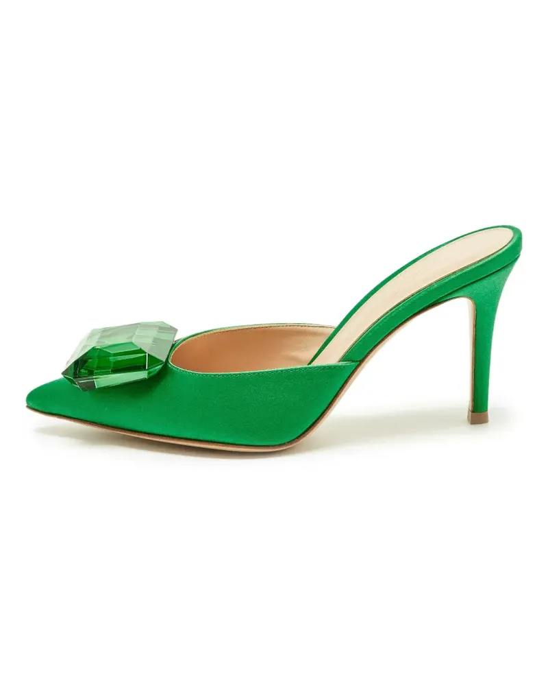 Gianvito Rossi Jaipur Mules mit Schmucksteinen - Grün Grün