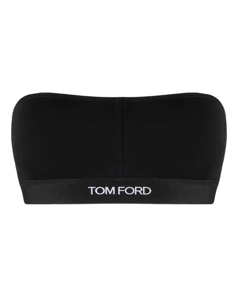 Tom Ford logo-detail bandeau bra - Schwarz Schwarz