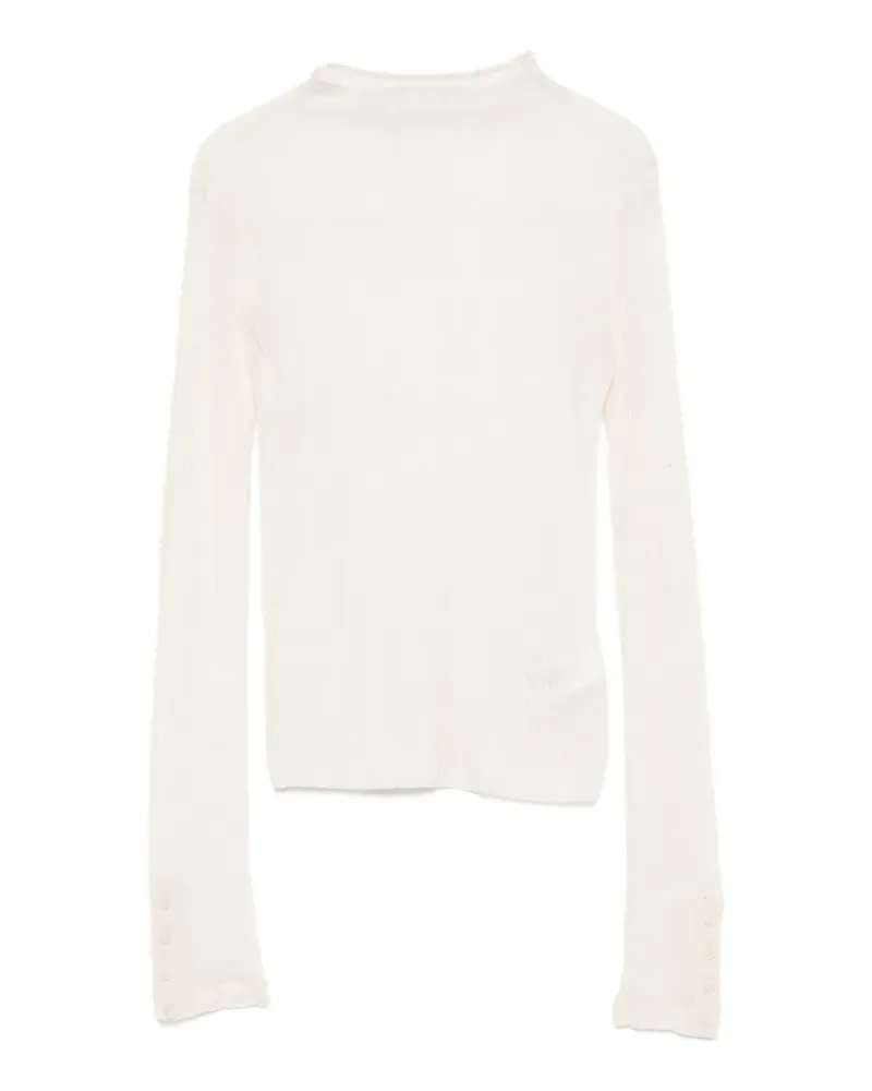 Patrizia Pepe ribbed funnel-neck knit - Nude Nude