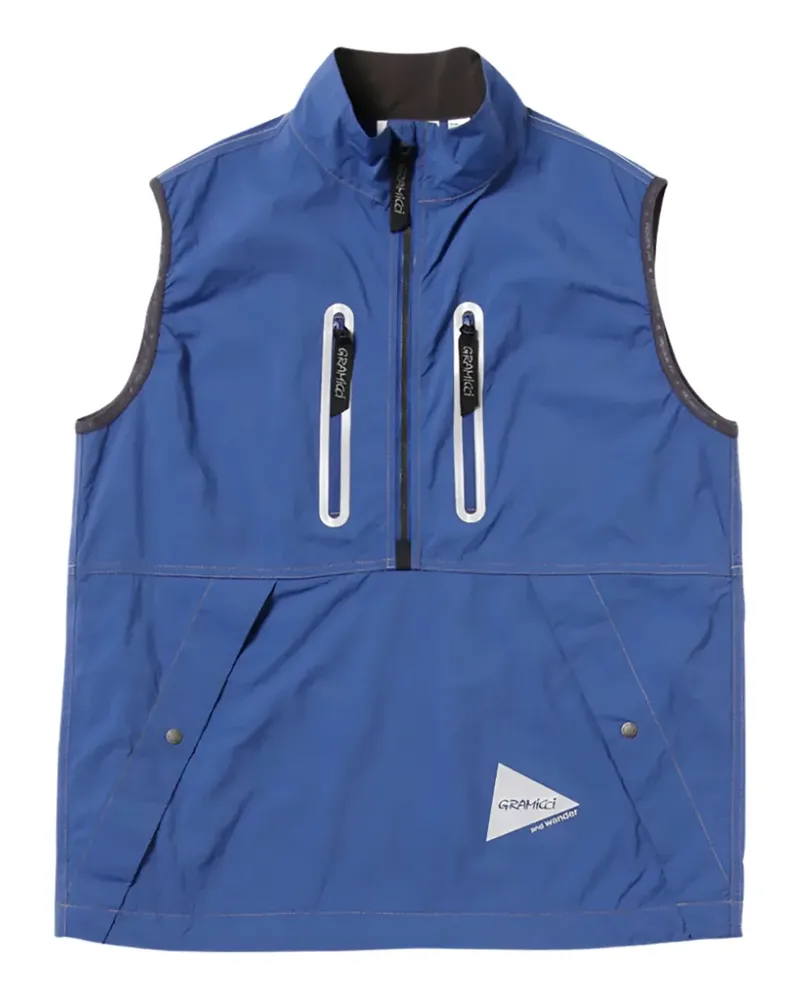 GRAMICCI brushed-texture nylon vest - Blau Blau
