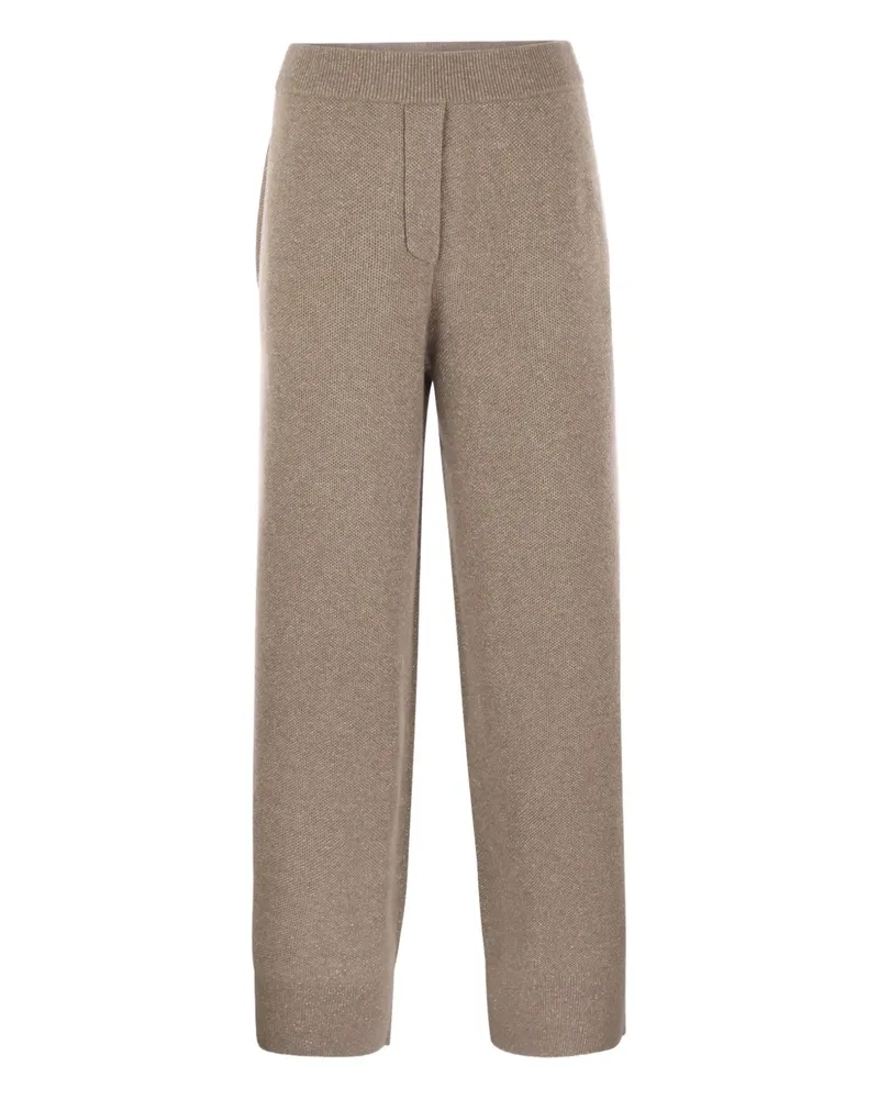 Brunello Cucinelli Jogginghose aus geripptem Strick - Nude Nude