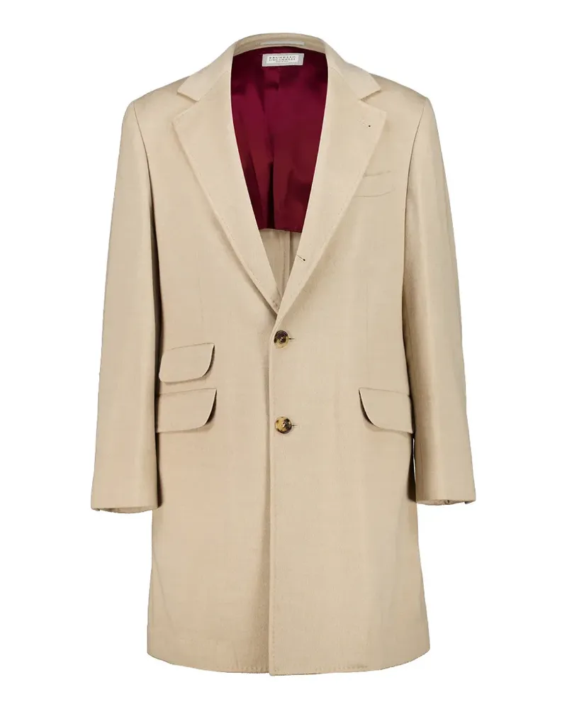 Brunello Cucinelli single-breasted virgin wool coat - Nude Nude