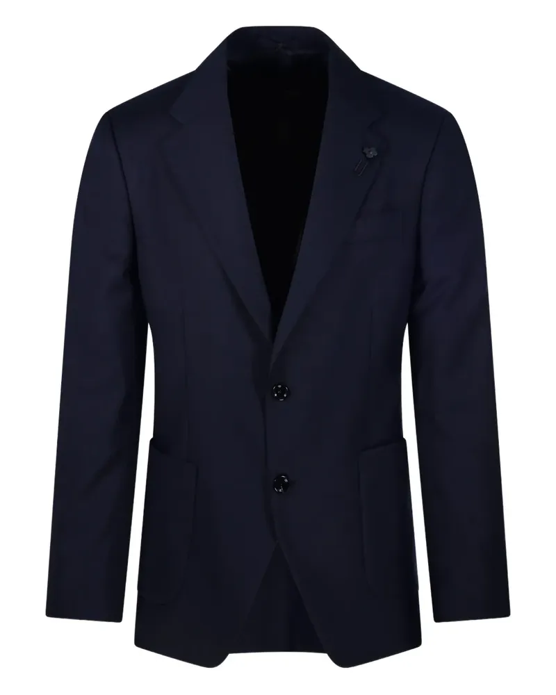 LARDINI notched-lapel single-breasted blazer - Blau Blau