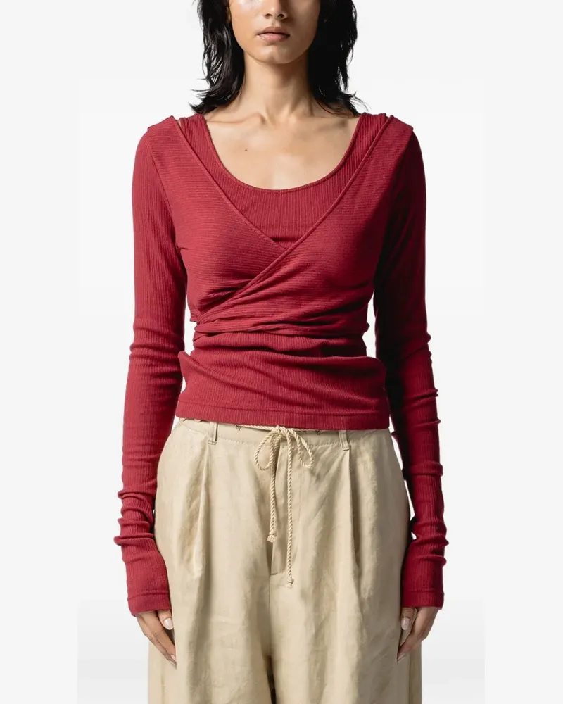 Muller of Yoshiokubo Gerippter Pullover - Rot Rot