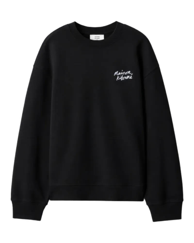 Kitsuné logo-embroidered cotton sweatshirt - Schwarz Schwarz